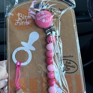 Pink Pacifier Clip